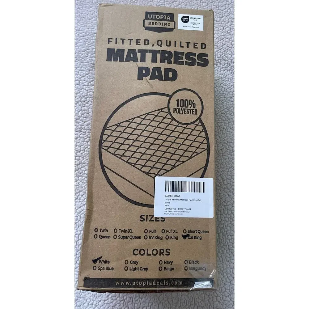 Utopia Bedding Quilted Fitted Mattress Pad, Cali King Elastic Fitted Mattress